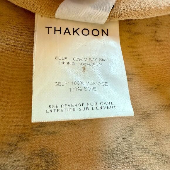 Thakoon Women's Sleeveless Gathered Drape Sheath Pencil Dress in Peach and Gray - Picture 6 of 11